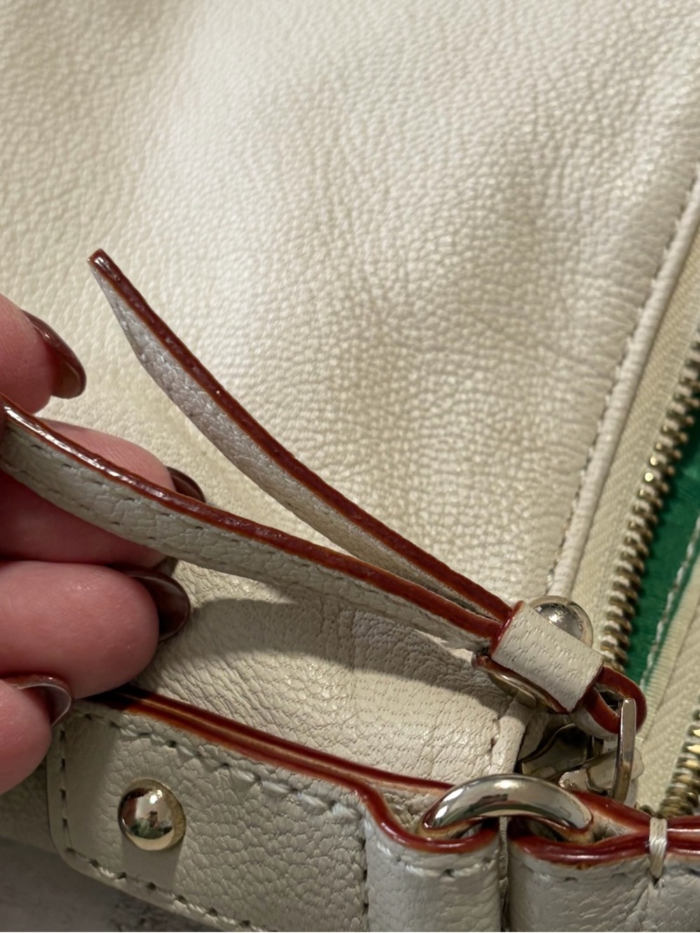 Kate Spade Ginnifer La Casita Hobo Bag Cream Leather Purse Shoulder Bag Pockets - Picture 12 of 14